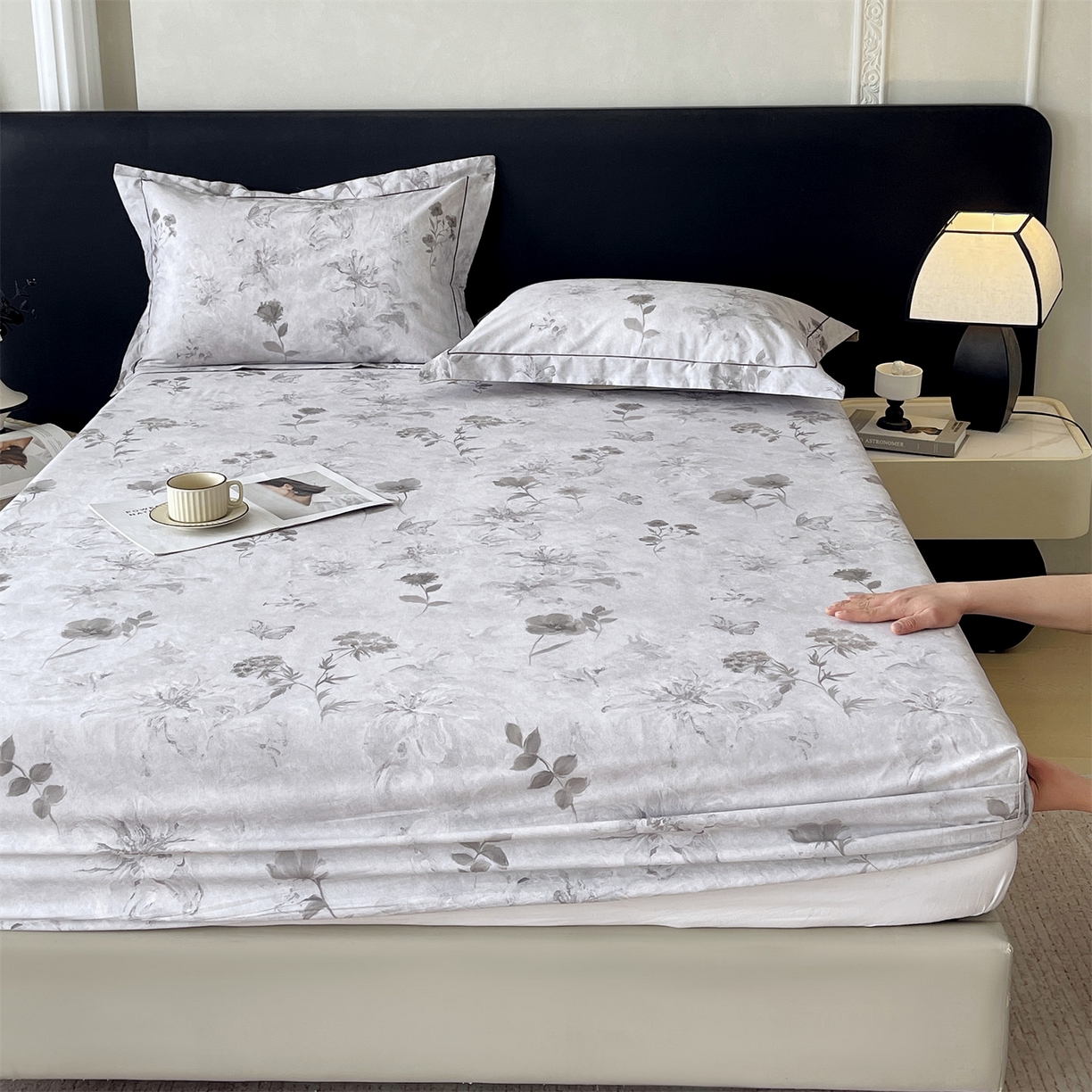 91家纺网 家纺一手货源 找家纺 宝齐莱家纺 2026新款全棉纯棉活性印花单床笠床笠单件 忆江南