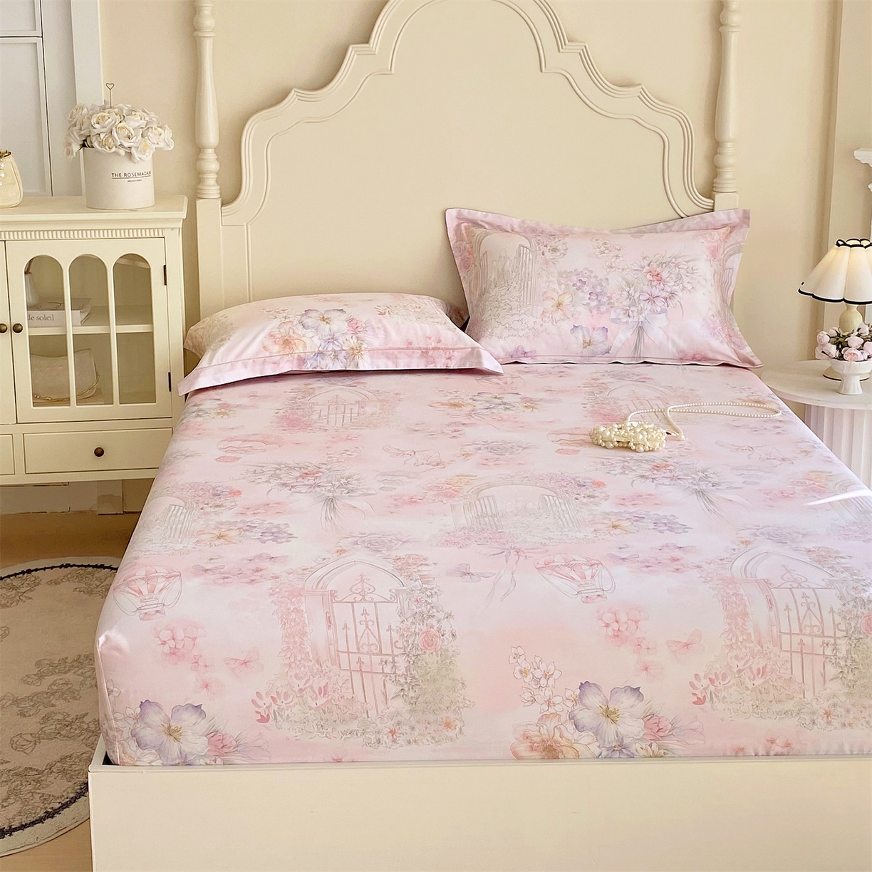 91家纺网 家纺一手货源 找家纺 宝齐莱家纺 2026新款全棉纯棉活性印花单床笠床笠单件 公主乐园