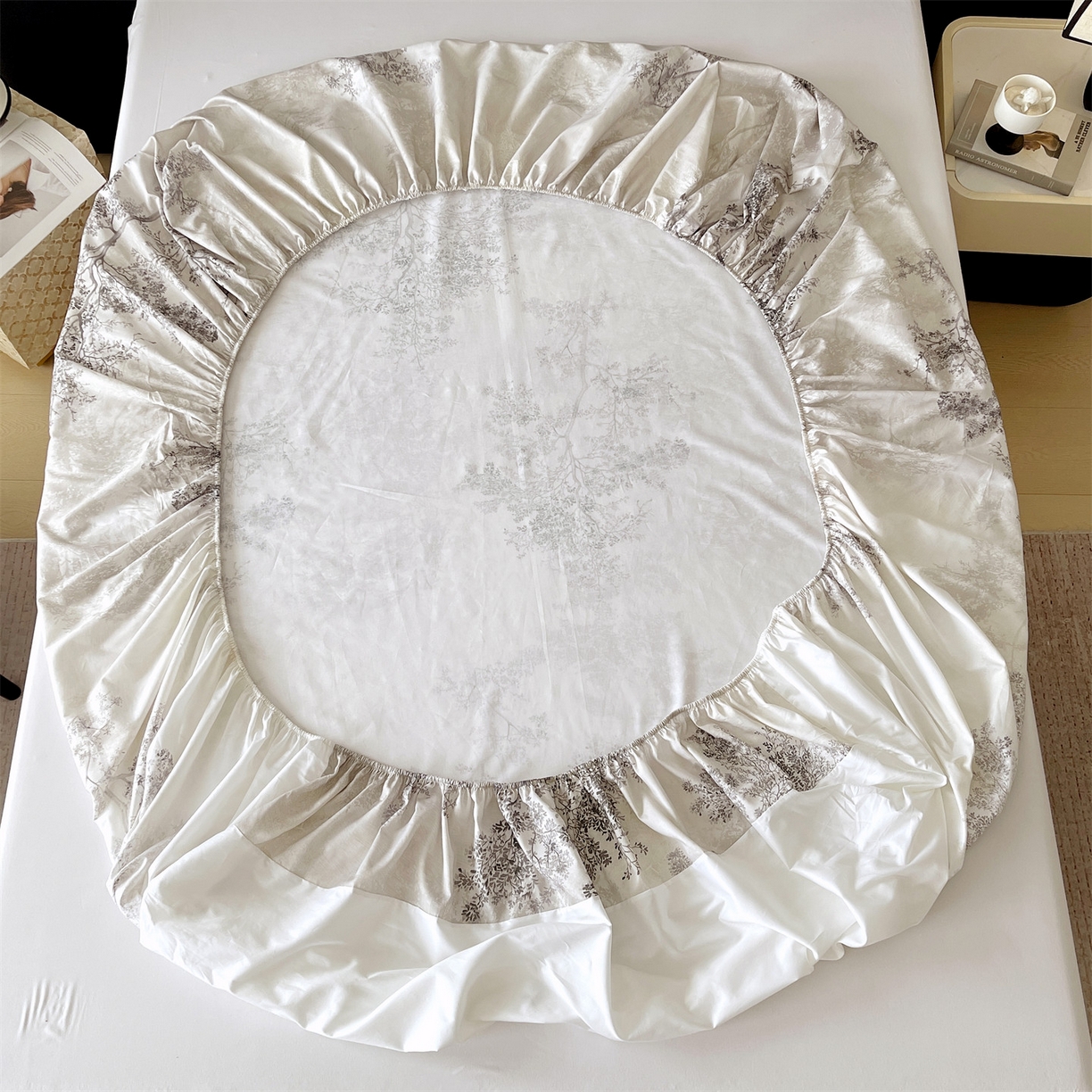 91家纺网 家纺一手货源 找家纺 宝齐莱家纺 2026新款全棉纯棉活性印花单床笠床笠单件 月光森林