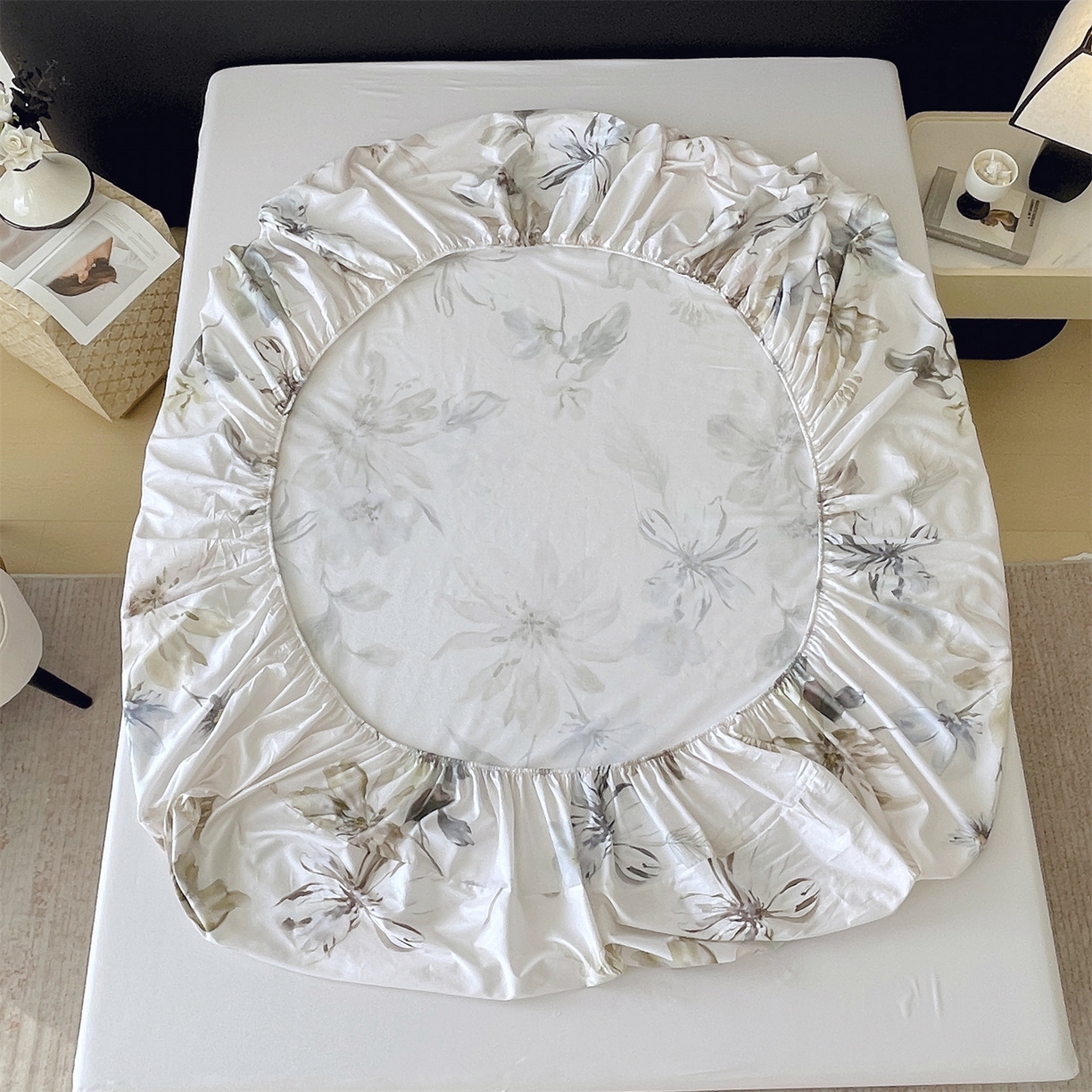 91家纺网 家纺一手货源 找家纺 宝齐莱家纺 2026新款全棉纯棉活性印花单床笠床笠单件 花知晓