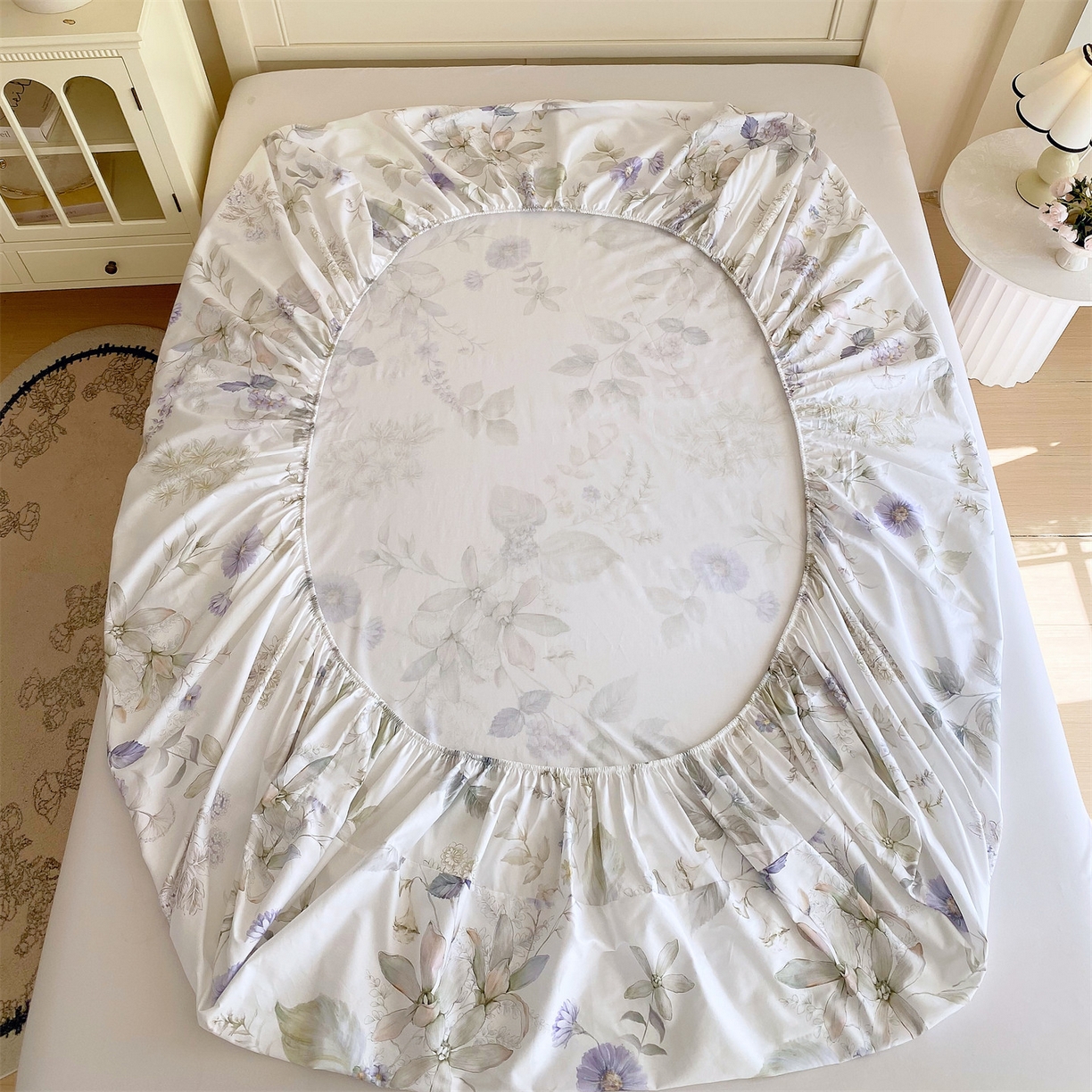 91家纺网 家纺一手货源 找家纺 宝齐莱家纺 2026新款全棉纯棉活性印花单床笠床笠单件 浪漫花季