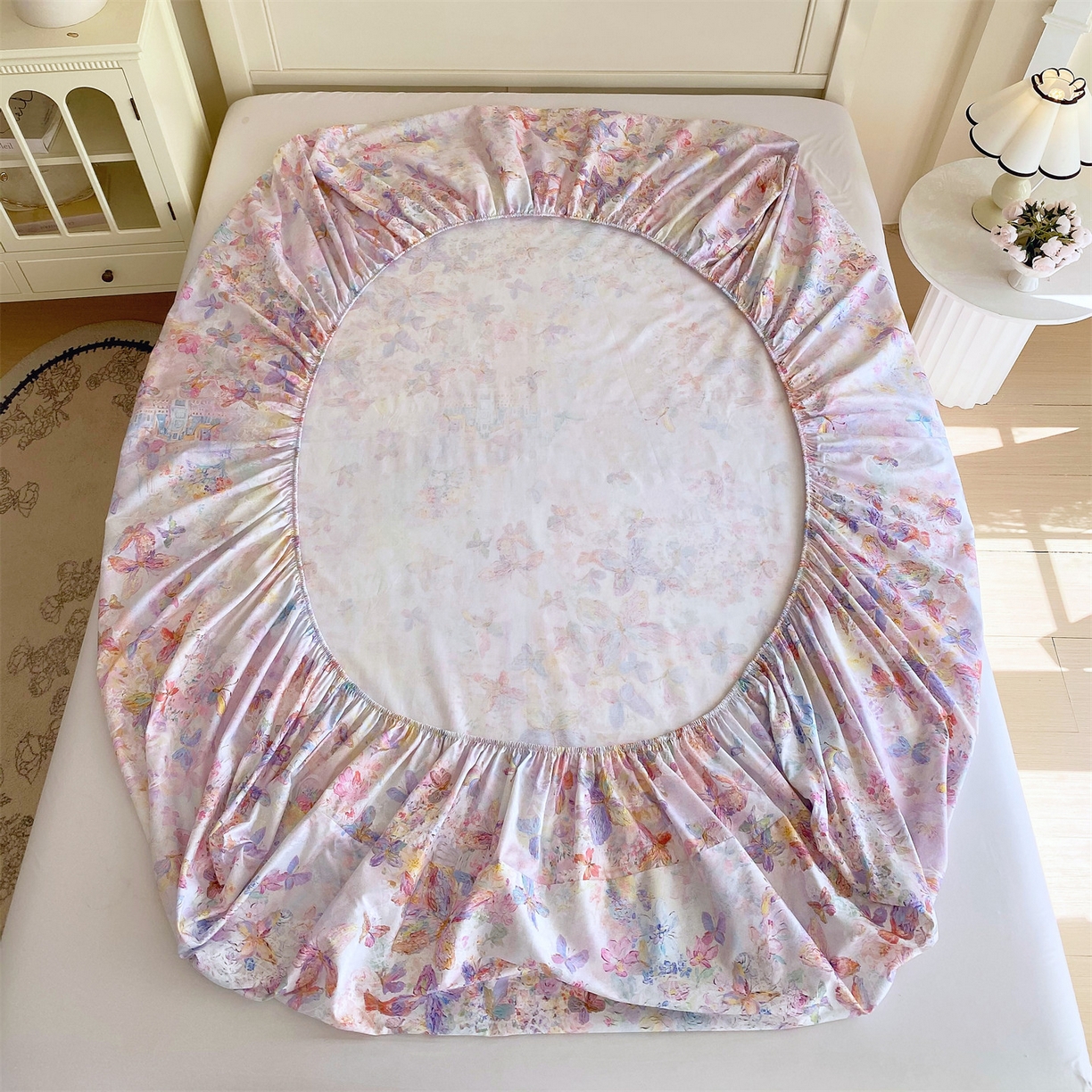 91家纺网 家纺一手货源 找家纺 宝齐莱家纺 2026新款全棉纯棉活性印花单床笠床笠单件 梦幻城堡