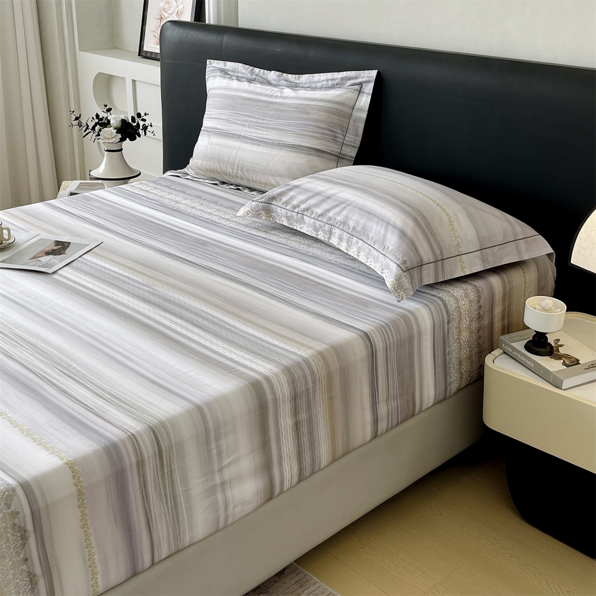 91家纺网 家纺一手货源 找家纺 宝齐莱家纺 2026新款全棉纯棉活性印花单床笠床笠单件 时光记忆