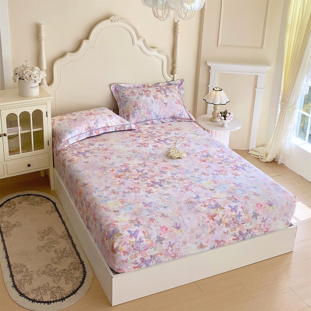 91家纺网 家纺一手货源 找家纺 宝齐莱家纺 2026新款全棉纯棉活性印花单床笠床笠单件 梦幻城堡