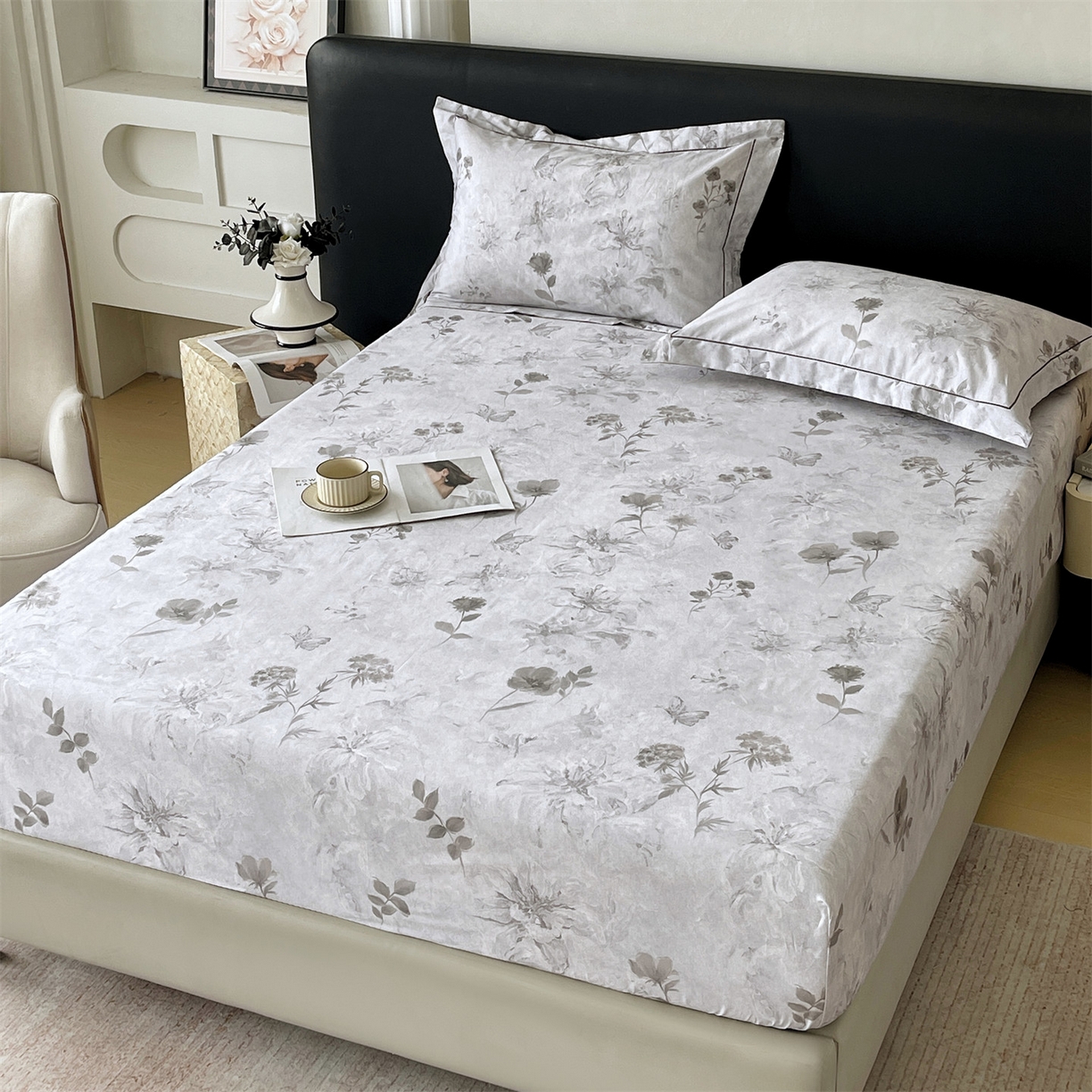 91家纺网 家纺一手货源 找家纺 宝齐莱家纺 2026新款全棉纯棉活性印花单床笠床笠单件 忆江南