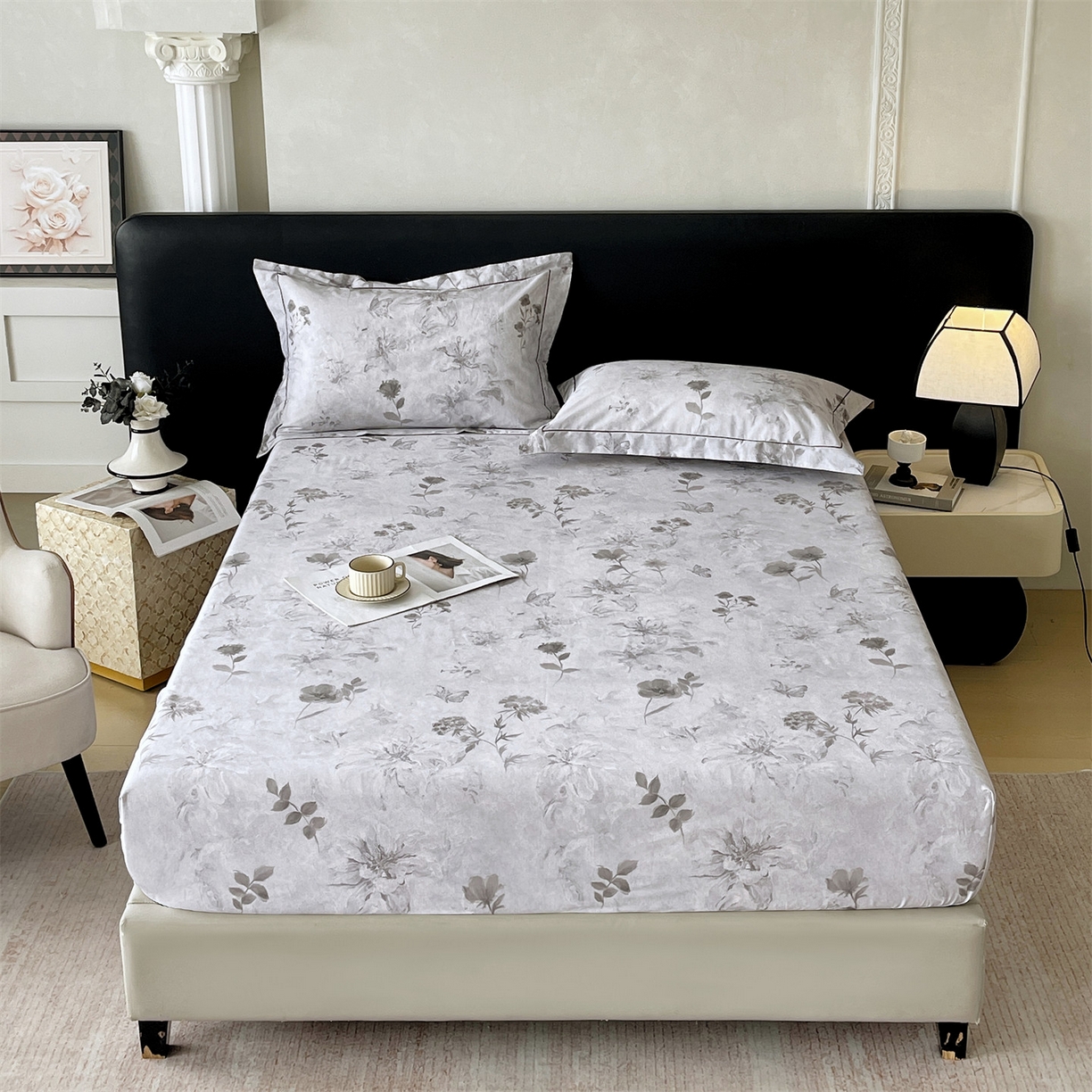 91家纺网 家纺一手货源 找家纺 宝齐莱家纺 2026新款全棉纯棉活性印花单床笠床笠单件 忆江南