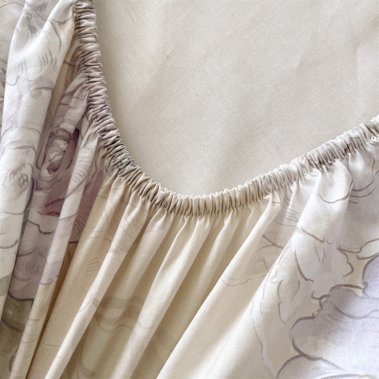 91家纺网 家纺一手货源 找家纺 宝齐莱家纺 2026新款全棉纯棉活性印花单床笠床笠单件 花开锦绣