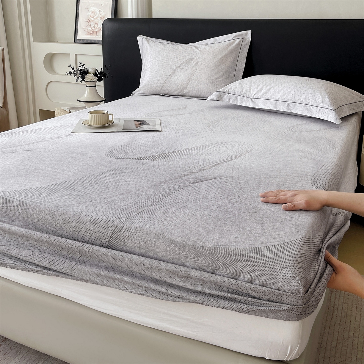 91家纺网 家纺一手货源 找家纺 宝齐莱家纺 2026新款全棉纯棉活性印花单床笠床笠单件 梦想家