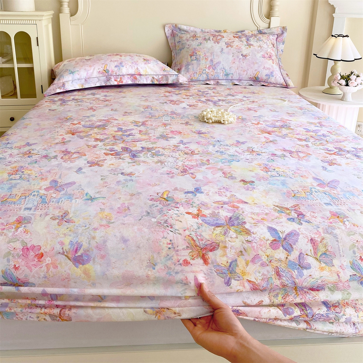 91家纺网 家纺一手货源 找家纺 宝齐莱家纺 2026新款全棉纯棉活性印花单床笠床笠单件 梦幻城堡