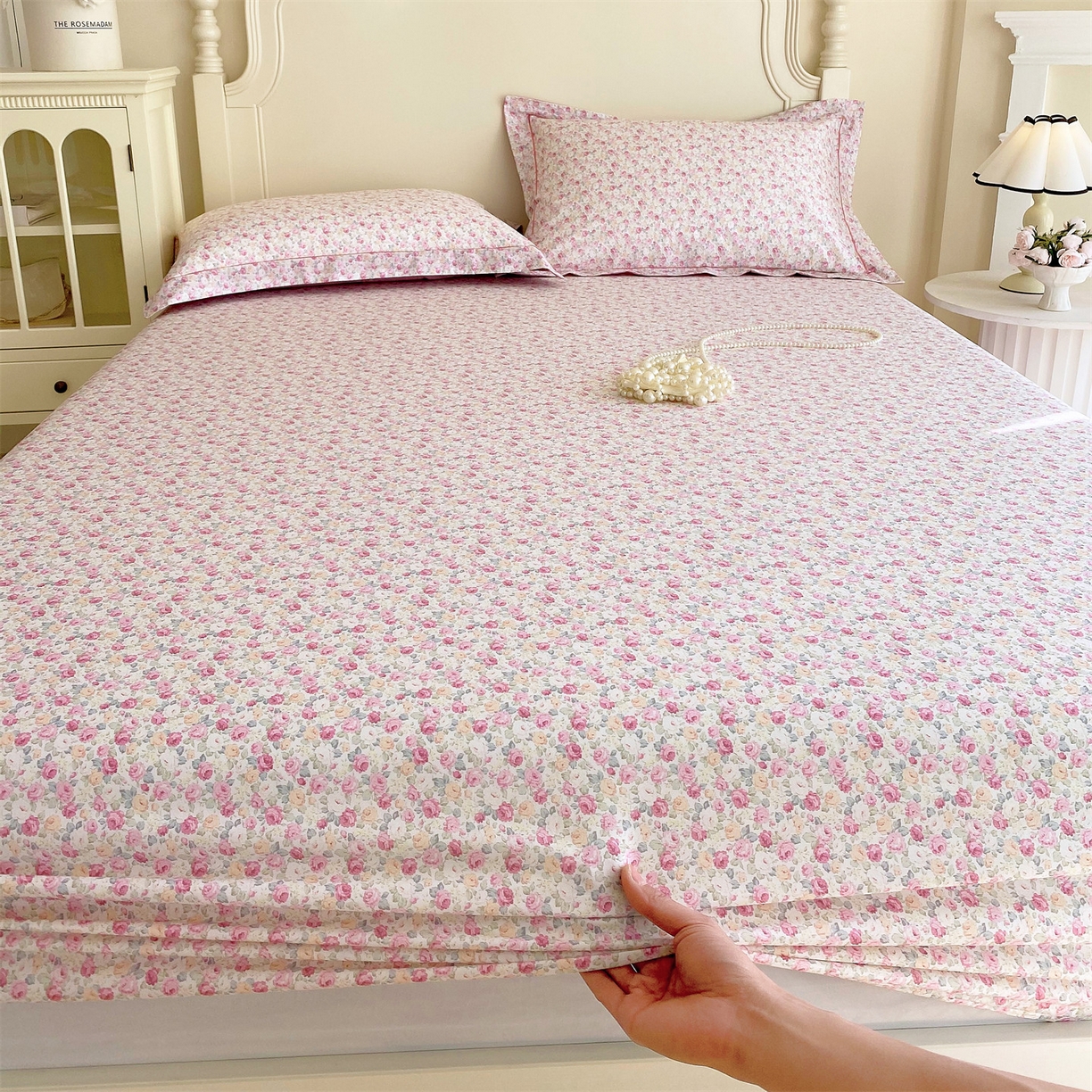 91家纺网 家纺一手货源 找家纺 宝齐莱家纺 2026新款全棉纯棉活性印花单床笠床笠单件 花姿漫