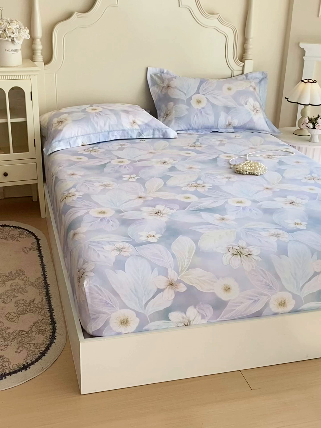 91家纺网 家纺一手货源 找家纺 宝齐莱家纺 2026新款全棉纯棉活性印花单床笠床笠单件 蓝色梦幻