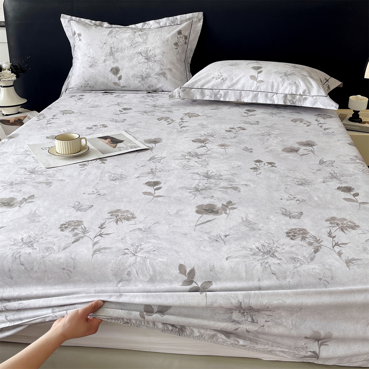 91家纺网 家纺一手货源 找家纺 宝齐莱家纺 2026新款全棉纯棉活性印花单床笠床笠单件 忆江南