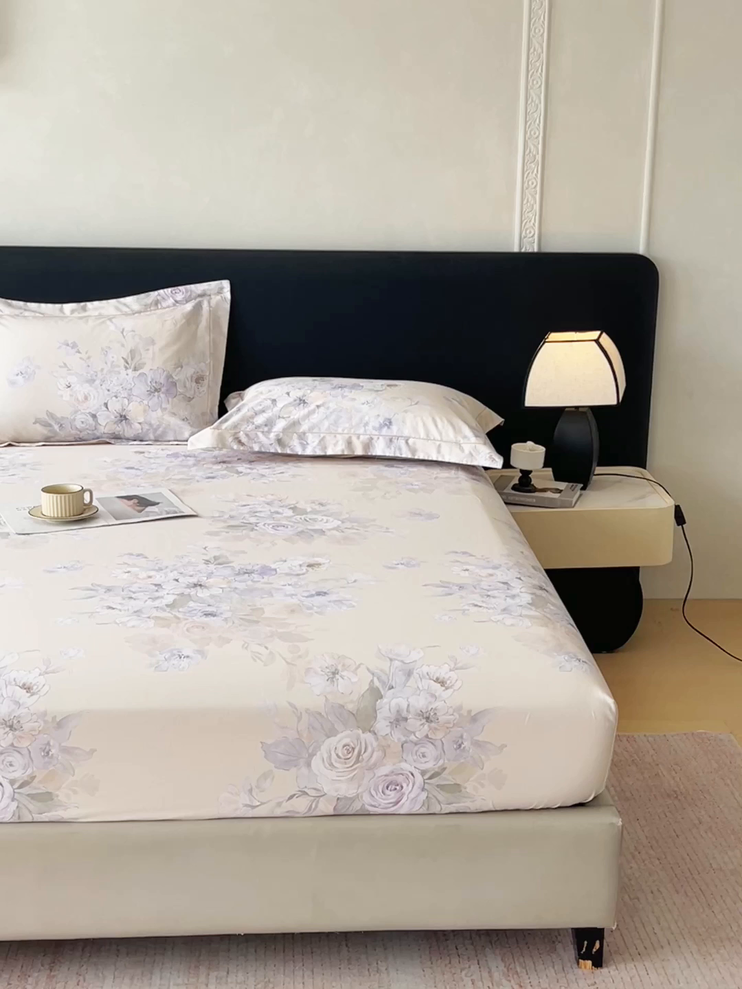 91家纺网 家纺一手货源 找家纺 宝齐莱家纺 2026新款全棉纯棉活性印花单床笠床笠单件 花开锦绣