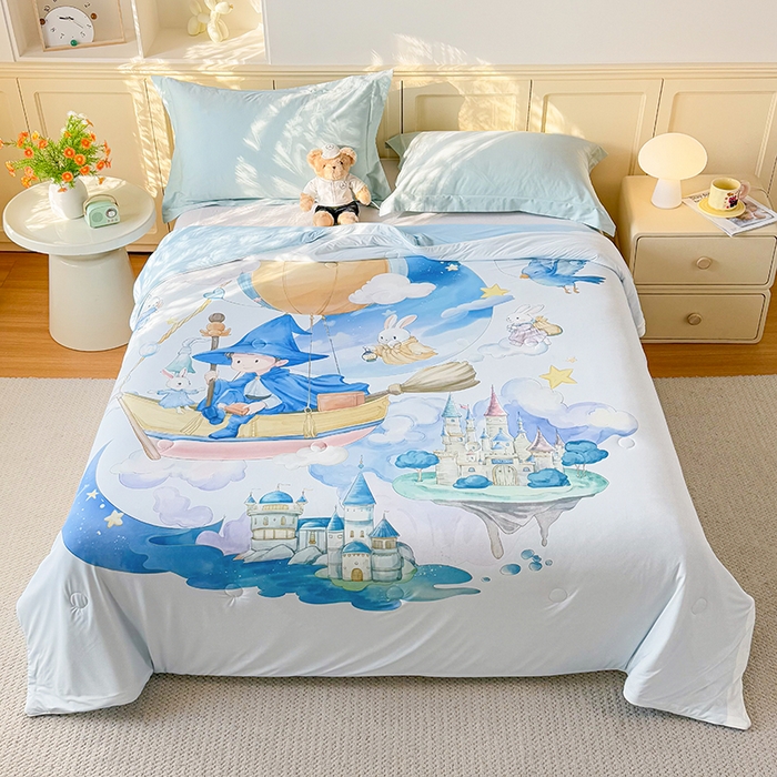 米乐被业 2026新款大板氨纶凉感夏被被子被芯 童话世界