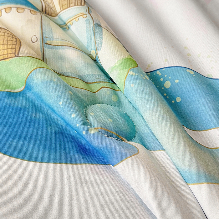 91家纺网 家纺一手货源 找家纺 米乐被业 2026新款大板氨纶凉感夏被被子被芯 童话世界