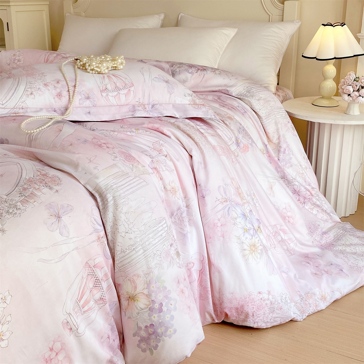 91家纺网 家纺一手货源 找家纺 宝齐莱家纺 2026新款全棉纯棉活性印花单被套被套单件单品被套 公主乐园