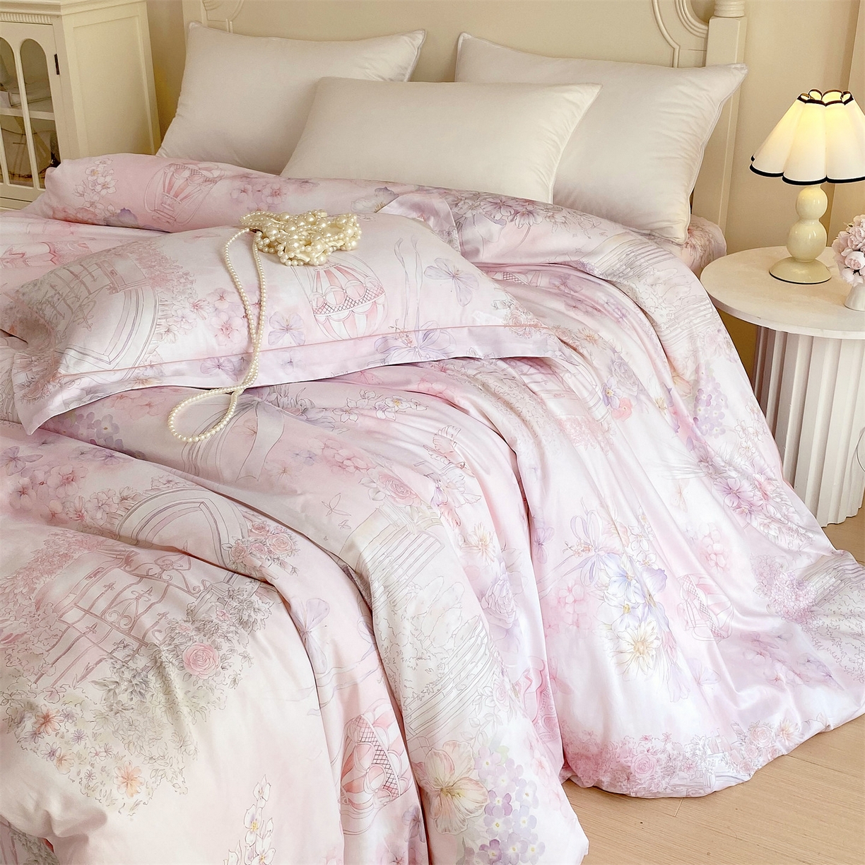 91家纺网 家纺一手货源 找家纺 宝齐莱家纺 2026新款全棉纯棉活性印花单被套被套单件单品被套 公主乐园