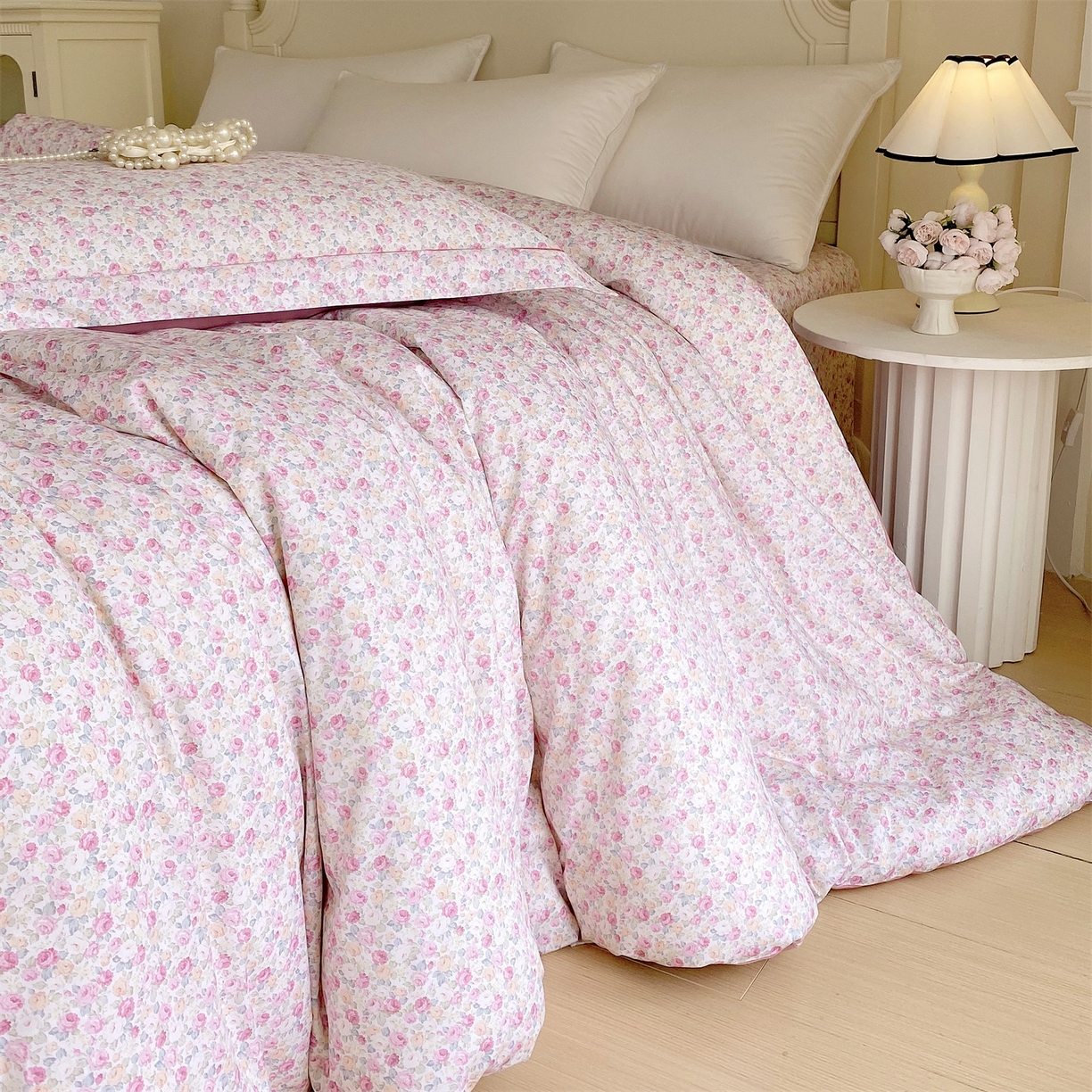 91家纺网 家纺一手货源 找家纺 宝齐莱家纺 2026新款全棉纯棉活性印花单被套被套单件单品被套 花姿漫