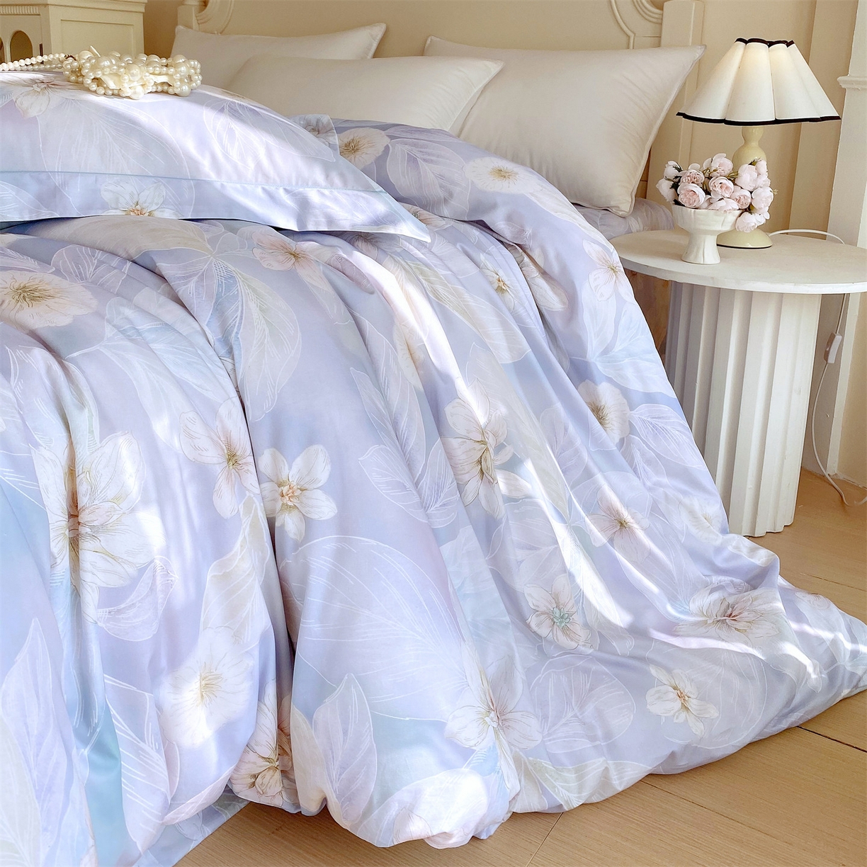 91家纺网 家纺一手货源 找家纺 宝齐莱家纺 2026新款全棉纯棉活性印花单被套被套单件单品被套 蓝色梦幻