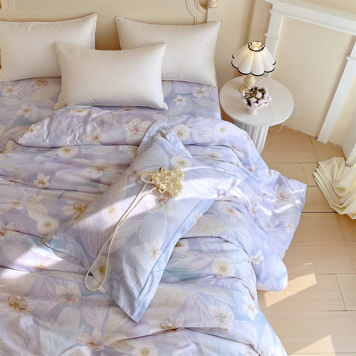 91家纺网 家纺一手货源 找家纺 宝齐莱家纺 2026新款全棉纯棉活性印花单被套被套单件单品被套 蓝色梦幻