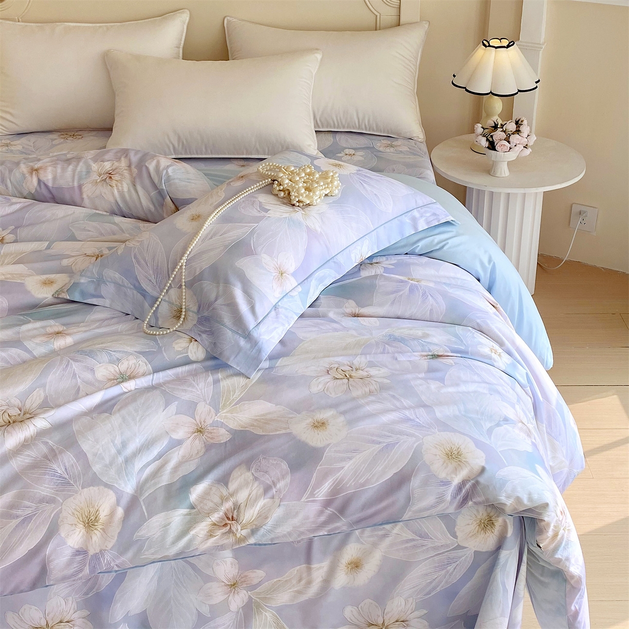 91家纺网 家纺一手货源 找家纺 宝齐莱家纺 2026新款全棉纯棉活性印花单被套被套单件单品被套 蓝色梦幻