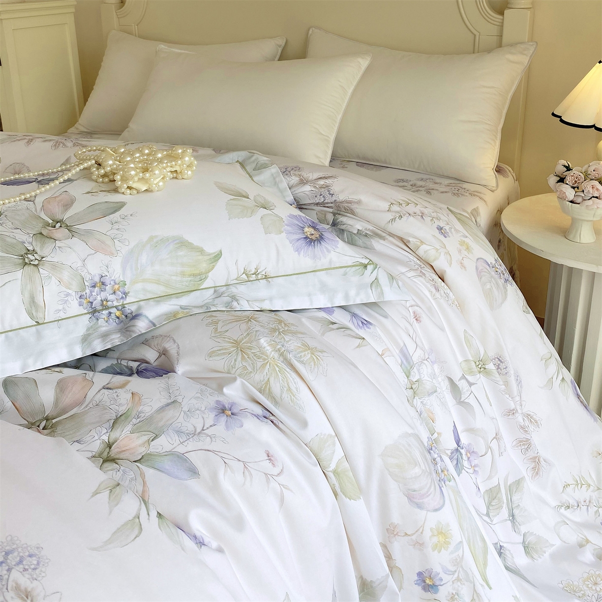 91家纺网 家纺一手货源 找家纺 宝齐莱家纺 2026新款全棉纯棉活性印花单被套被套单件单品被套 浪漫花季