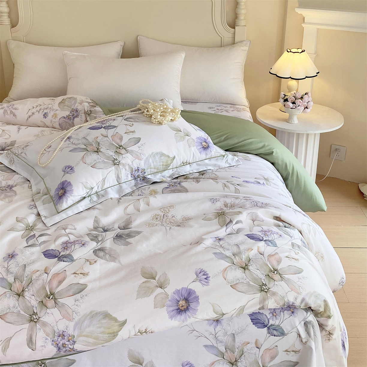 91家纺网 家纺一手货源 找家纺 宝齐莱家纺 2026新款全棉纯棉活性印花单被套被套单件单品被套 浪漫花季