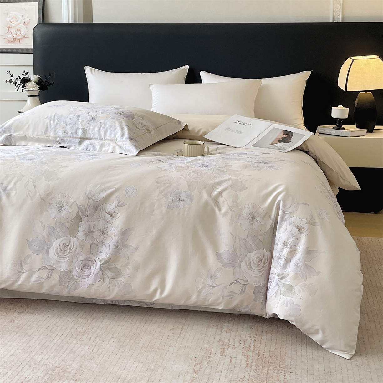 91家纺网 家纺一手货源 找家纺 宝齐莱家纺 2026新款全棉纯棉活性印花单被套被套单件单品被套 花开锦绣