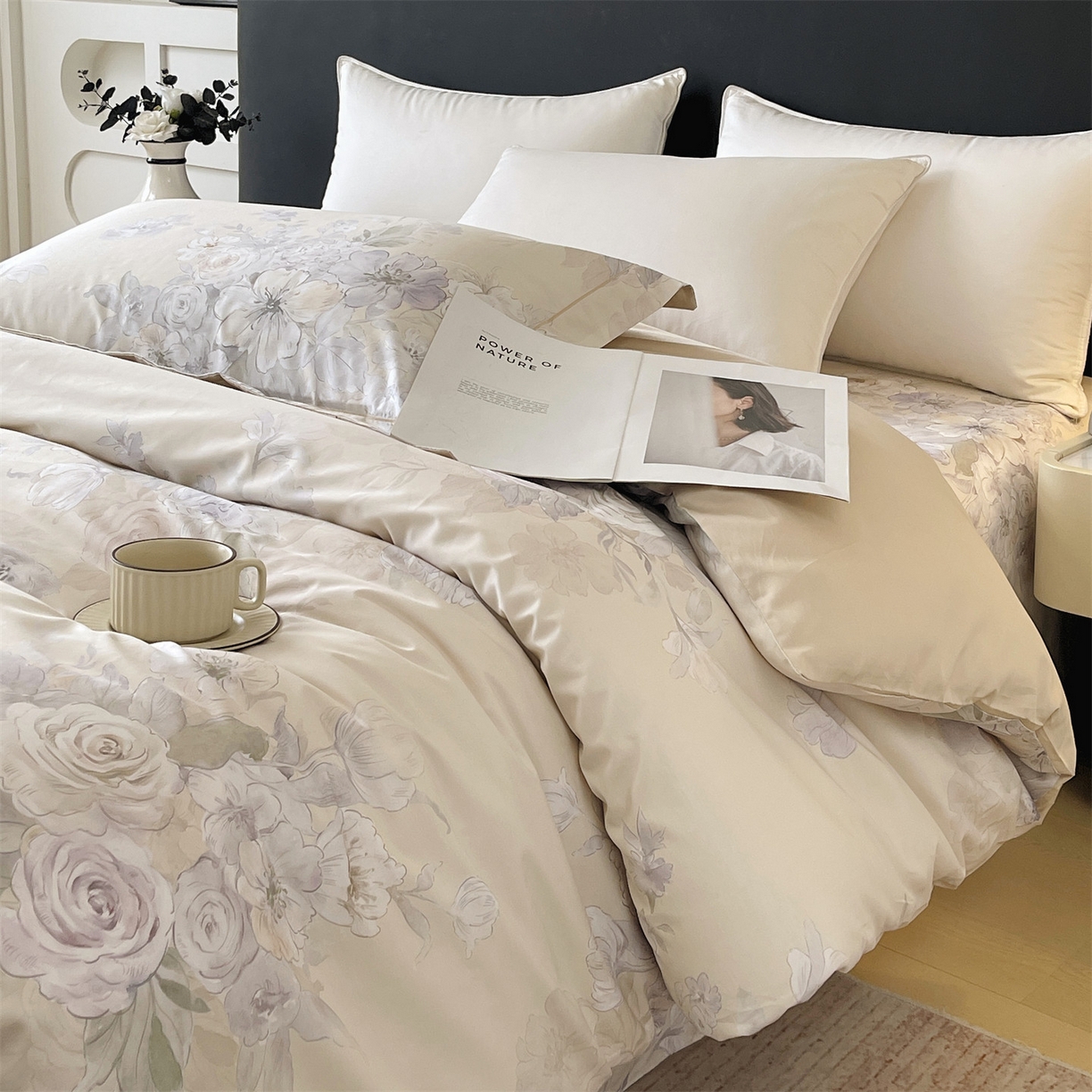 91家纺网 家纺一手货源 找家纺 宝齐莱家纺 2026新款全棉纯棉活性印花单被套被套单件单品被套 花开锦绣