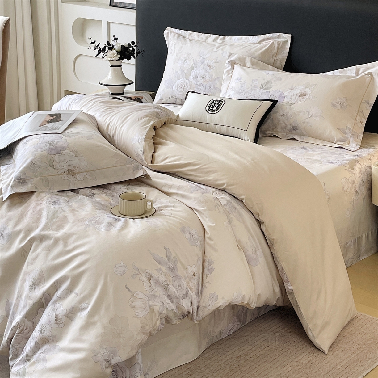 91家纺网 家纺一手货源 找家纺 宝齐莱家纺 2026新款全棉纯棉活性印花单被套被套单件单品被套 花开锦绣