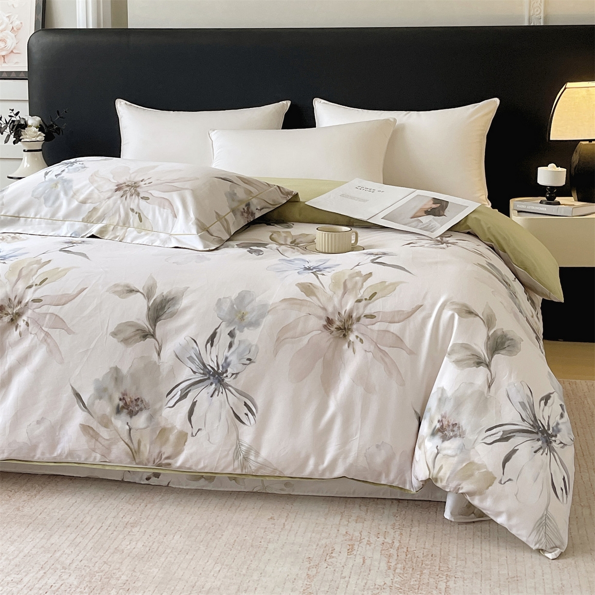 91家纺网 家纺一手货源 找家纺 宝齐莱家纺 2026新款全棉纯棉活性印花单被套被套单件单品被套 花知晓