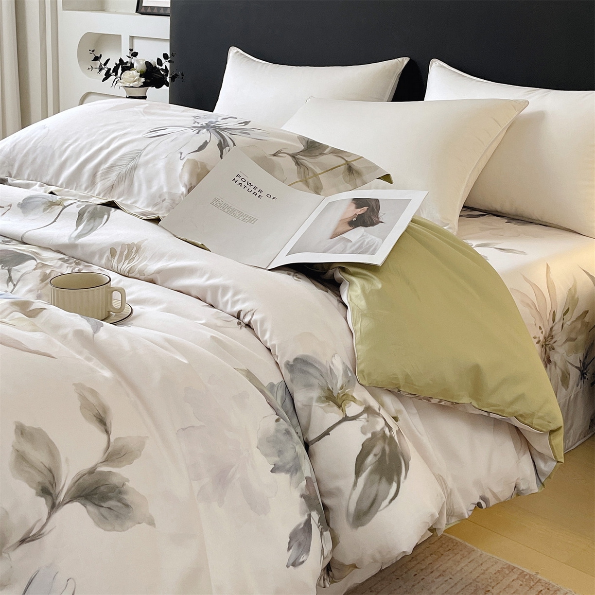 91家纺网 家纺一手货源 找家纺 宝齐莱家纺 2026新款全棉纯棉活性印花单被套被套单件单品被套 花知晓