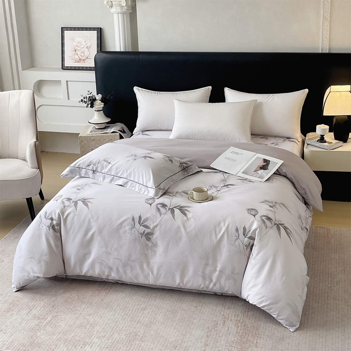 91家纺网 家纺一手货源 找家纺 宝齐莱家纺 2026新款全棉纯棉活性印花单被套被套单件单品被套 玫瑰的故事