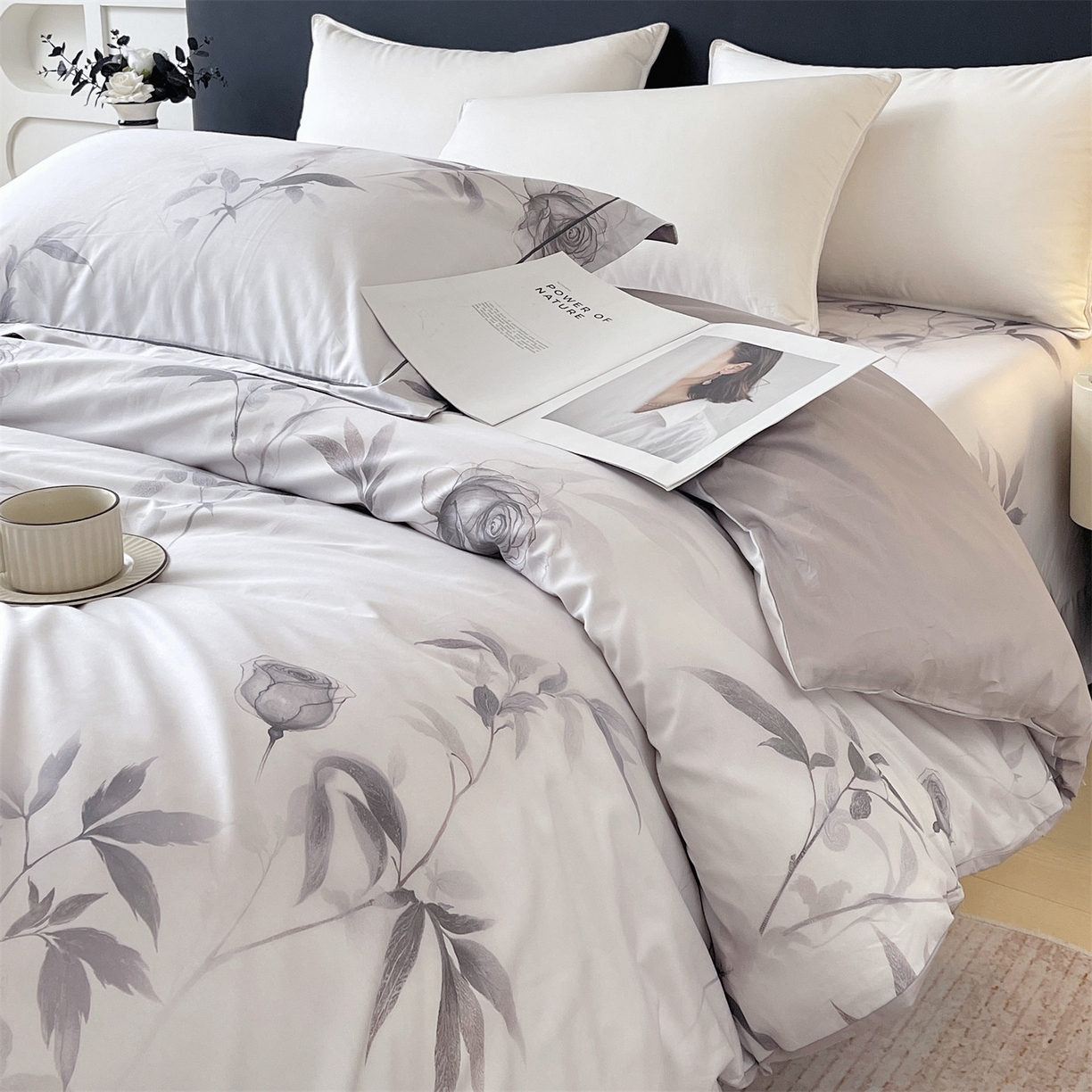 91家纺网 家纺一手货源 找家纺 宝齐莱家纺 2026新款全棉纯棉活性印花单被套被套单件单品被套 玫瑰的故事