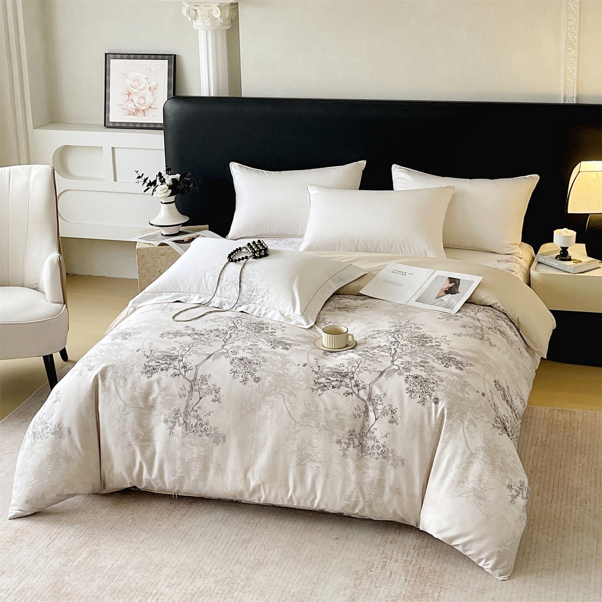 91家纺网 家纺一手货源 找家纺 宝齐莱家纺 2026新款全棉纯棉活性印花单被套被套单件单品被套 月光森林