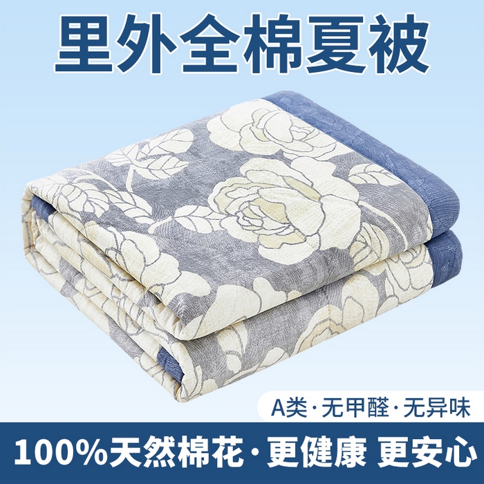 91家纺网 家纺一手货源 找家纺 （总）黛妮雅 2026新款里外全棉印花棉花被纯棉夏被夏凉被空调被 夏被四件套