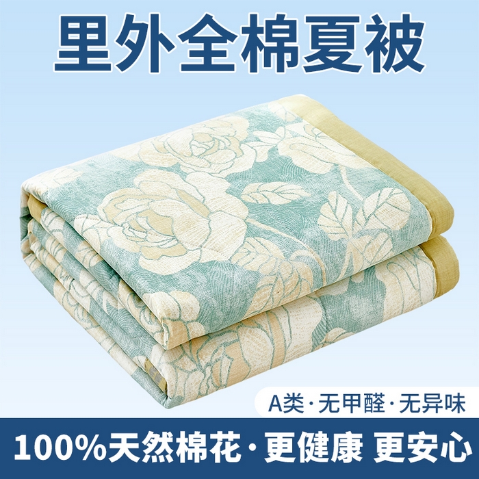 91家纺网 家纺一手货源 找家纺 （总）黛妮雅 2026新款里外全棉印花棉花被纯棉夏被夏凉被空调被 夏被四件套