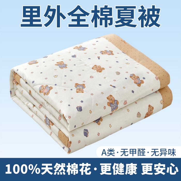 91家纺网 家纺一手货源 找家纺 （总）黛妮雅 2026新款里外全棉印花棉花被纯棉夏被夏凉被空调被 夏被四件套