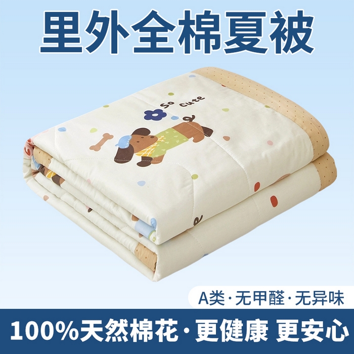 91家纺网 家纺一手货源 找家纺 （总）黛妮雅 2026新款里外全棉印花棉花被纯棉夏被夏凉被空调被 夏被四件套