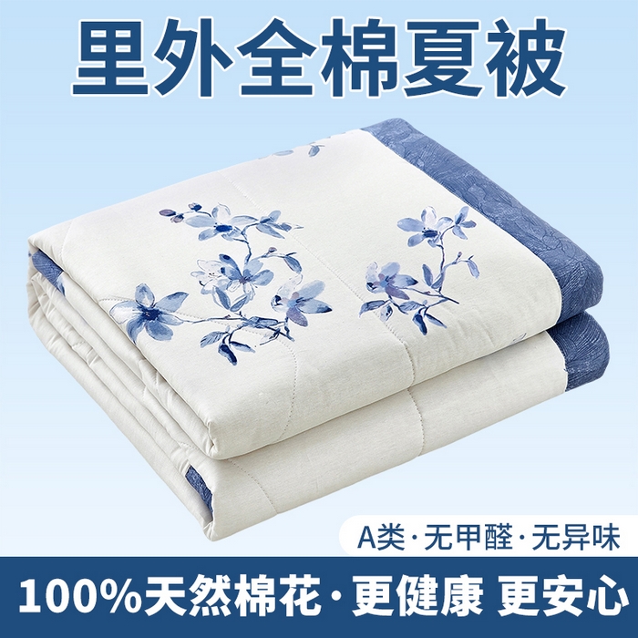 91家纺网 家纺一手货源 找家纺 （总）黛妮雅 2026新款里外全棉印花棉花被纯棉夏被夏凉被空调被 夏被四件套