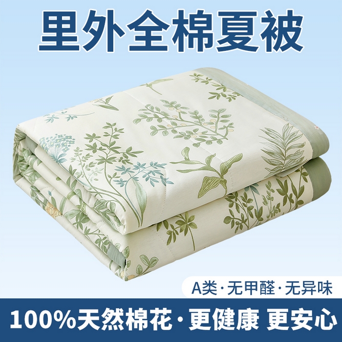 91家纺网 家纺一手货源 找家纺 （总）黛妮雅 2026新款里外全棉印花棉花被纯棉夏被夏凉被空调被 夏被四件套