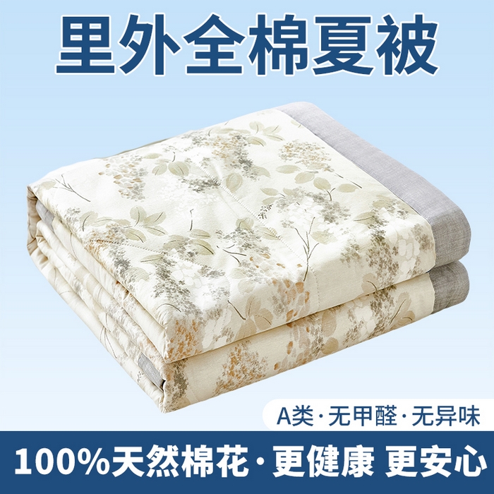 91家纺网 家纺一手货源 找家纺 （总）黛妮雅 2026新款里外全棉印花棉花被纯棉夏被夏凉被空调被 夏被四件套