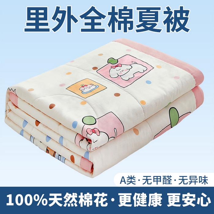 91家纺网 家纺一手货源 找家纺 （总）黛妮雅 2026新款里外全棉印花棉花被纯棉夏被夏凉被空调被 夏被四件套