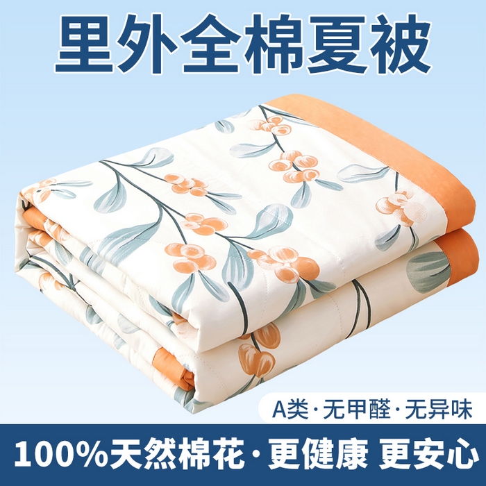91家纺网 家纺一手货源 找家纺 （总）黛妮雅 2026新款里外全棉印花棉花被纯棉夏被夏凉被空调被 夏被四件套