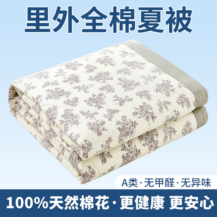 91家纺网 家纺一手货源 找家纺 （总）黛妮雅 2026新款里外全棉印花棉花被纯棉夏被夏凉被空调被 夏被四件套