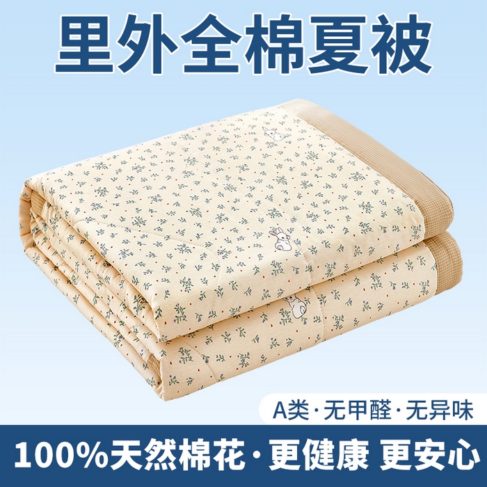 91家纺网 家纺一手货源 找家纺 （总）黛妮雅 2026新款里外全棉印花棉花被纯棉夏被夏凉被空调被 夏被四件套