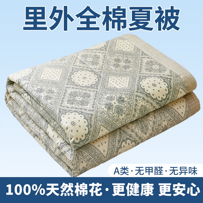 91家纺网 家纺一手货源 找家纺 （总）黛妮雅 2026新款里外全棉印花棉花被纯棉夏被夏凉被空调被 夏被四件套