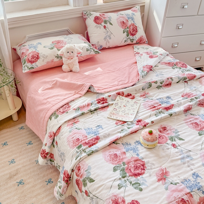 91家纺网 家纺一手货源 找家纺 （总）黛妮雅 2026新款里外全棉印花棉花被纯棉夏被夏凉被空调被 夏被四件套