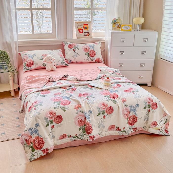 91家纺网 家纺一手货源 找家纺 （总）黛妮雅 2026新款里外全棉印花棉花被纯棉夏被夏凉被空调被 夏被四件套