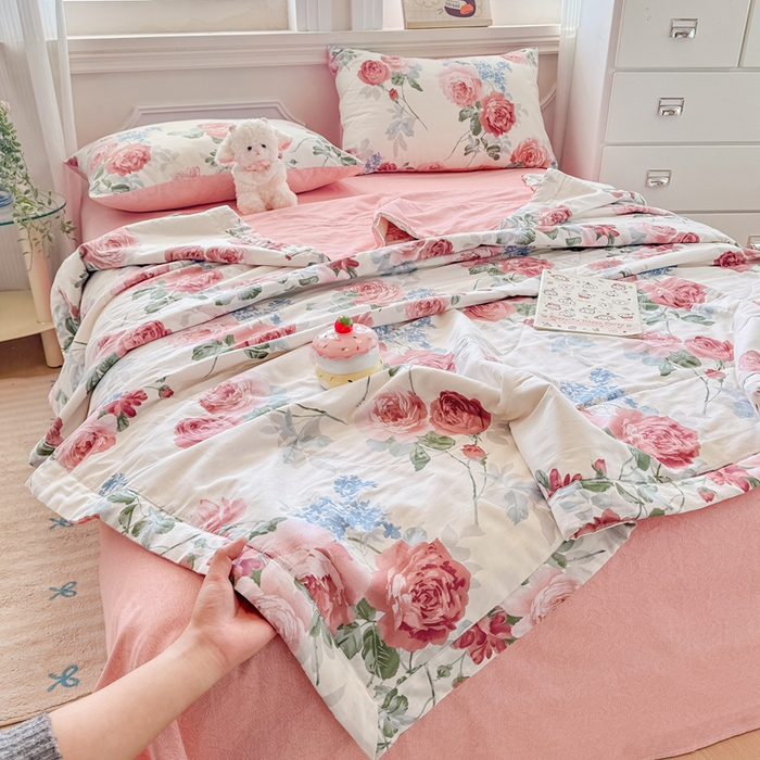 91家纺网 家纺一手货源 找家纺 （总）黛妮雅 2026新款里外全棉印花棉花被纯棉夏被夏凉被空调被 夏被四件套